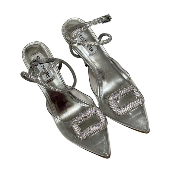 Steve Madden Clear Crystal Vienna Pump Stiletto Size 8.5 New $120 - Picture 3 of 10